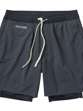 Vuori Stockton Shorts XXL Charcoal Gray Compression Lined 4-Way Stretch Gym Run